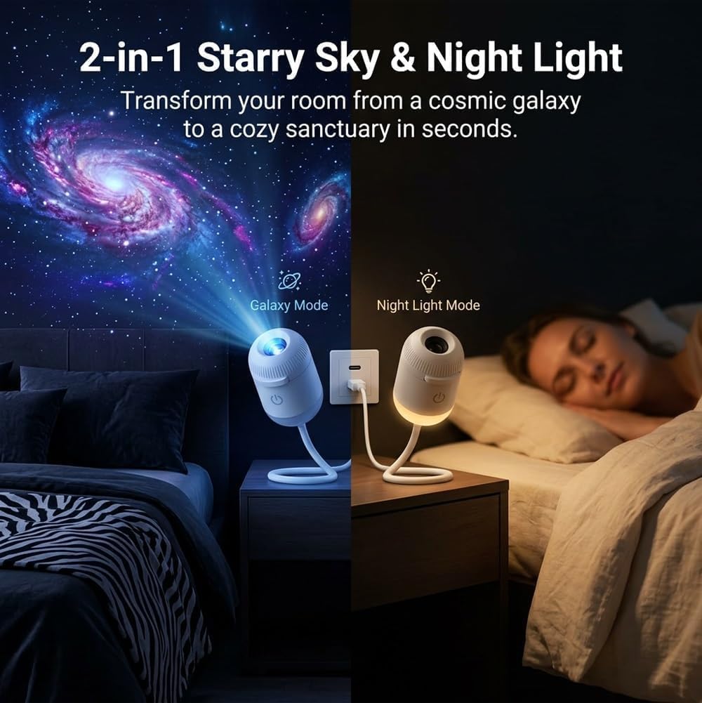Portable Mini USB Starry Sky Projection Lamp مصباح إسقاط صغير محمول يعمل بـ USB بنمط السماء المرصعة بالنجوم