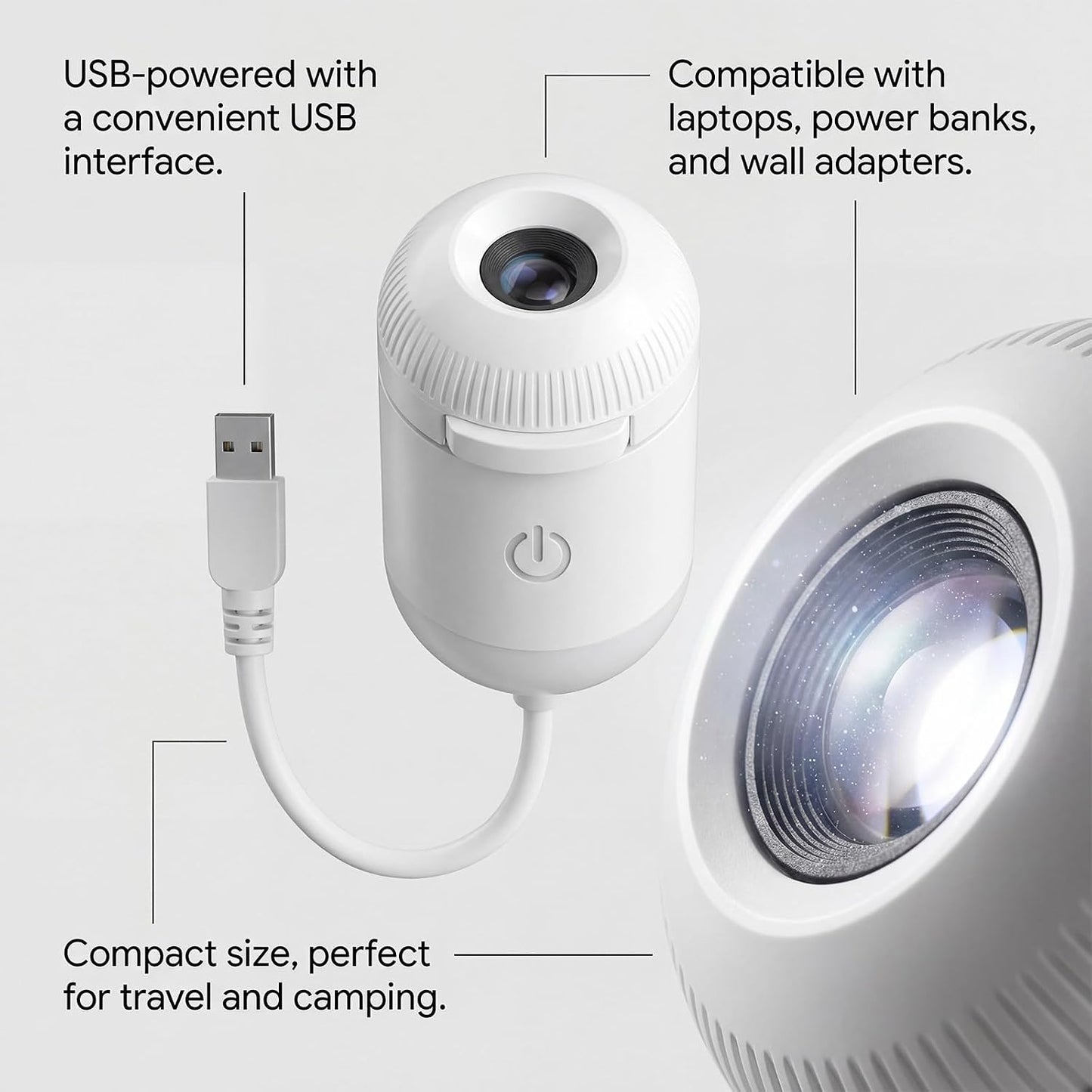 Portable Mini USB Starry Sky Projection Lamp مصباح إسقاط صغير محمول يعمل بـ USB بنمط السماء المرصعة بالنجوم