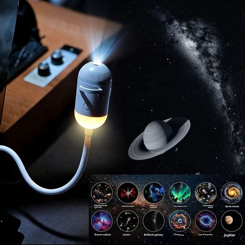 Portable Mini USB Starry Sky Projection Lamp مصباح إسقاط صغير محمول يعمل بـ USB بنمط السماء المرصعة بالنجوم