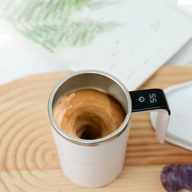 Electric Coffee Mug USB Rechargeable Automatic Magnetic Cup | امزج مشروبك بضغطة زر