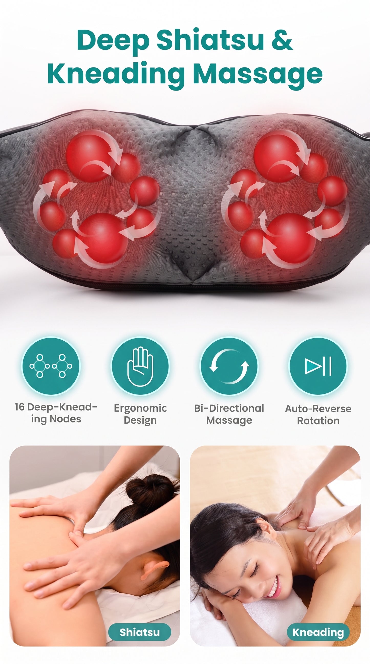 Neck Kneading Massager – Electric Neck & Shoulder Massager for Deep Muscle  Relaxation